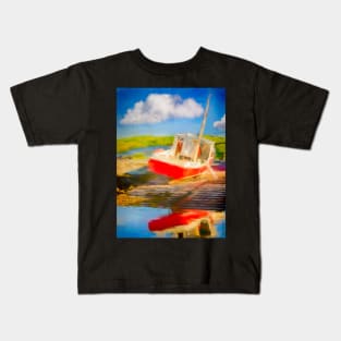 Red Fishing Boat Kids T-Shirt